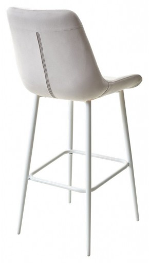 Барный стул ХОФМАН, цвет H-09 Светло-серый, велюр / белый каркас М-City в Югорске - yugorsk.ok-mebel.com | фото 4