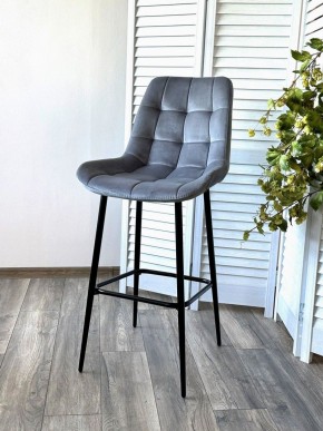 Барный стул ХОФМАН, цвет H-14 Серый, велюр / черный каркас М-City в Югорске - yugorsk.ok-mebel.com | фото 3