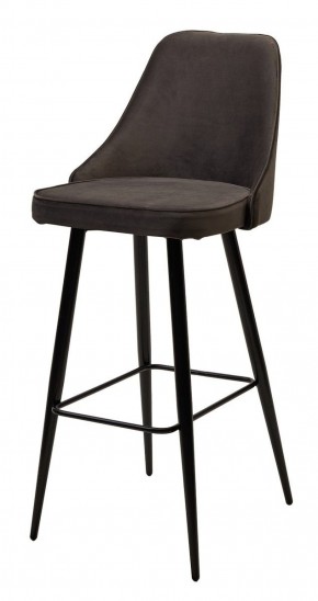 Барный стул NEPAL-BAR ГРАФИТ #14, велюр/ черный каркас (H=78cm) М-City в Югорске - yugorsk.ok-mebel.com | фото