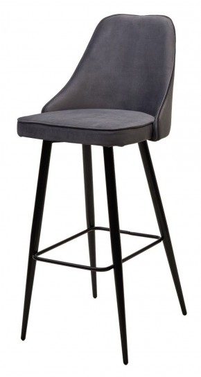 Барный стул NEPAL-BAR СЕРЫЙ #27, велюр/ черный каркас (H=78cm) М-City в Югорске - yugorsk.ok-mebel.com | фото