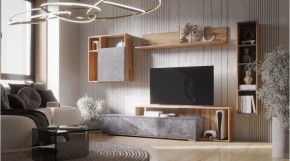ДАЛЛАС Гостиная (модульная) цемент темный в Югорске - yugorsk.ok-mebel.com | фото