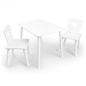 Детский комплект стол и два стула «Корона» Rolti Baby (белый/белый, массив березы/мдф) в Югорске - yugorsk.ok-mebel.com | фото