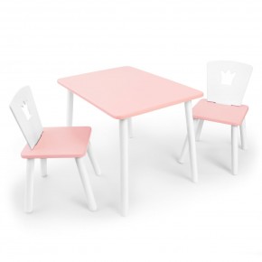 Детский комплект стол и два стула «Корона» Rolti Baby (розовый/розовый, массив березы/мдф) в Югорске - yugorsk.ok-mebel.com | фото