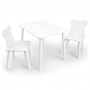 Детский комплект стол и два стула «Мишка» Rolti Baby (белый/белый, массив березы/мдф) в Югорске - yugorsk.ok-mebel.com | фото