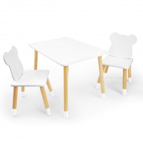 Детский комплект стол и два стула «Мишка» Rolti Baby (белый/береза, массив березы/мдф) в Югорске - yugorsk.ok-mebel.com | фото