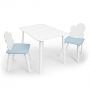Детский комплект стол и два стула «Облачко» Rolti Baby (белый/голубой, массив березы/мдф) в Югорске - yugorsk.ok-mebel.com | фото