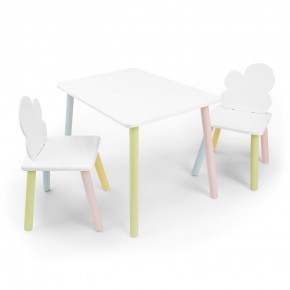 Детский комплект стол и два стула «Облачко» Rolti Baby (белый/цветной, массив березы/мдф) в Югорске - yugorsk.ok-mebel.com | фото