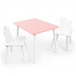 Детский комплект стол и два стула «Облачко» Rolti Baby (розовый/белый, массив березы/мдф) в Югорске - yugorsk.ok-mebel.com | фото