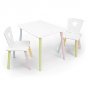Детский комплект стол и два стула «Звезда» Rolti Baby (белый/цветной, массив березы/мдф) в Югорске - yugorsk.ok-mebel.com | фото