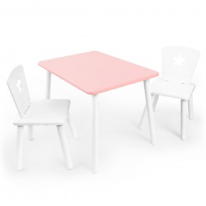 Детский комплект стол и два стула «Звезда» Rolti Baby (розовый/белый, массив березы/мдф) в Югорске - yugorsk.ok-mebel.com | фото