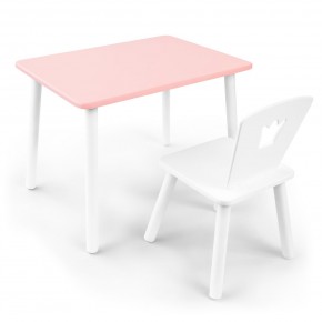 Детский комплект стол и стул «Корона» Rolti Baby (розовый/белый, массив березы/мдф) в Югорске - yugorsk.ok-mebel.com | фото