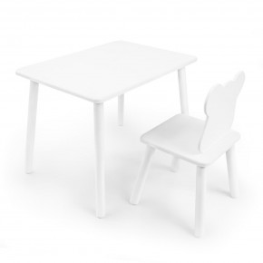 Детский комплект стол и стул «Мишка» Rolti Baby (белый/белый, массив березы/мдф) в Югорске - yugorsk.ok-mebel.com | фото