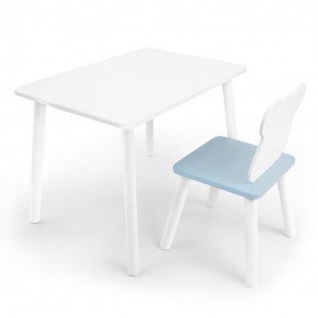 Детский комплект стол и стул «Мишка» Rolti Baby (белый/голубой, массив березы/мдф) в Югорске - yugorsk.ok-mebel.com | фото