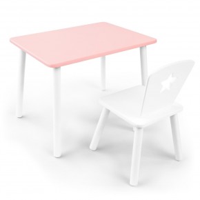 Детский комплект стол и стул «Звезда» Rolti Baby (розовый/белый, массив березы/мдф) в Югорске - yugorsk.ok-mebel.com | фото