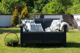 Диван пластиковый Корфу (Corfu love seat) графит в Югорске - yugorsk.ok-mebel.com | фото 5