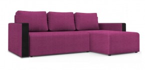 Диван угловой Алиса 3 Shaggy FUCHSIA - TEOS BLACK в Югорске - yugorsk.ok-mebel.com | фото