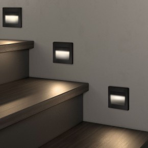 DK3050-BK Светильник встраиваемый в стену, IP 20, LED 3000, 1 Вт, черный пластик в Югорске - yugorsk.ok-mebel.com | фото 3