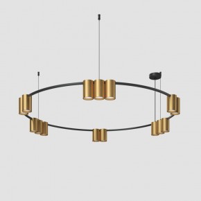 DK4067-BK+SG Подвесной светильник ORBIT, IP20, 15xGU10 LED, до 15 Вт, черный + сатинированное золото, алюминий в Югорске - yugorsk.ok-mebel.com | фото 2