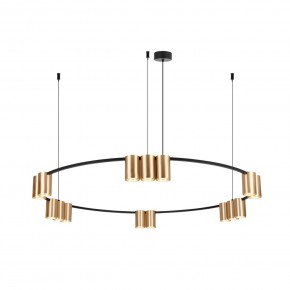DK4067-BK+SG Подвесной светильник ORBIT, IP20, 15xGU10 LED, до 15 Вт, черный + сатинированное золото, алюминий в Югорске - yugorsk.ok-mebel.com | фото 3