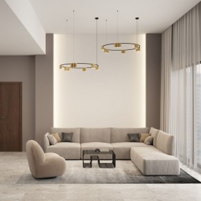 DK4067-BK+SG Подвесной светильник ORBIT, IP20, 15xGU10 LED, до 15 Вт, черный + сатинированное золото, алюминий в Югорске - yugorsk.ok-mebel.com | фото 4