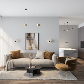 DK5060-BK+SG Бра ORBIT, IP20, 3000К, LED, 10 Вт, черный + сатинированное золото, алюминий в Югорске - yugorsk.ok-mebel.com | фото 5