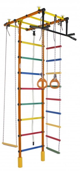 ДСК Атлант оранжевый радуга: турник, кольца, канат, трапеция, веревочная лестница в Югорске - yugorsk.ok-mebel.com | фото
