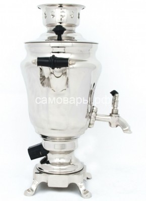 Электрический самовар из латуни никелированный на 1,5 литра форма "Тюльпан" с защитой от выкипания в Югорске - yugorsk.ok-mebel.com | фото 3