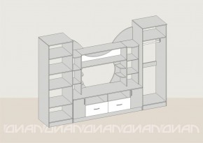 Гостиная Аллегро с 2 шкафами вариант-5 (венге/дуб белфорт) в Югорске - yugorsk.ok-mebel.com | фото 2