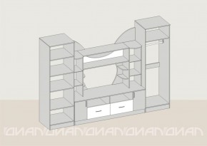 Гостиная Аллегро с 2 шкафами вариант-5 (Ясень светлый/тёмный) в Югорске - yugorsk.ok-mebel.com | фото 2