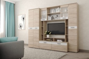 Гостиная Белла (Дуб Сонома/Белый глянец) в Югорске - yugorsk.ok-mebel.com | фото