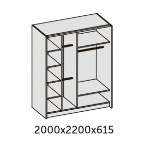 ИННЭС-5 Шкаф-купе 2-х дв. 2000 (2 дв. Ф3 - венге вст. экокожа корич) в Югорске - yugorsk.ok-mebel.com | фото 2