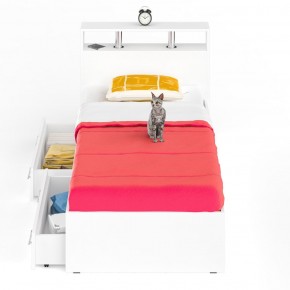 Камелия Кровать с ящиками 0900, цвет белый, ШхГхВ 93,5х217х78,2 см., сп.м. 900х2000 мм., без матраса, основание есть в Югорске - yugorsk.ok-mebel.com | фото 4
