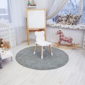 Комплект детский стол КРУГЛЫЙ и два стула МИШКА ROLTI Baby (белая столешница/белое сиденье/береза ножки) в Югорске - yugorsk.ok-mebel.com | фото