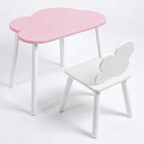 Комплект детский стол ОБЛАЧКО и стул ОБЛАЧКО ROLTI Baby (розовая столешница/белое сиденье/белые ножки) в Югорске - yugorsk.ok-mebel.com | фото