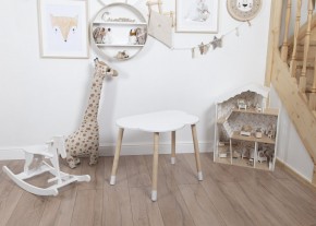 Комплект детский стол ОБЛАЧКО и стул ЗВЕЗДА ROLTI Baby (белая столешница/белое сиденье/береза ножки) в Югорске - yugorsk.ok-mebel.com | фото