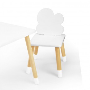 Комплект детской мебели стол и два стула Облачко (Белый/Белый/Береза) в Югорске - yugorsk.ok-mebel.com | фото
