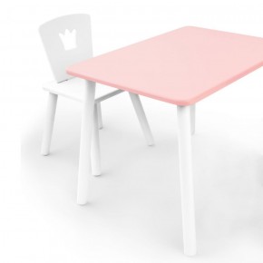 Комплект детской мебели стол и стул Корона (Розовый/Белый/Белый) в Югорске - yugorsk.ok-mebel.com | фото