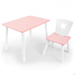 Комплект детской мебели стол и стул Корона (Розовый/Розовый/Белый) в Югорске - yugorsk.ok-mebel.com | фото
