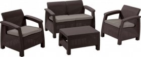 Комплект мебели Корфу сет (Corfu set) коричневый - серо-бежевый * в Югорске - yugorsk.ok-mebel.com | фото
