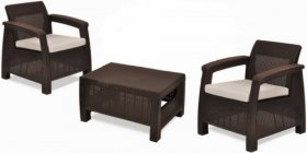 Комплект мебели Корфу Уикенд (Corfu Weekend) коричневый - серо-бежевый * в Югорске - yugorsk.ok-mebel.com | фото
