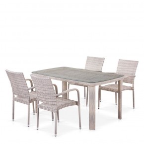 Комплект плетеной мебели T256C/Y376C-W85 Latte (4+1) + подушки на стульях в Югорске - yugorsk.ok-mebel.com | фото