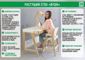 Комплект растущий стол и стул с чехлом 38 попугаев «Вуди» (Белый, Белый, Беж) в Югорске - yugorsk.ok-mebel.com | фото