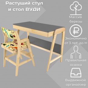 Комплект растущий стол и стул с чехлом 38 попугаев «Вуди» (Серый, Без покрытия, Монстры) в Югорске - yugorsk.ok-mebel.com | фото