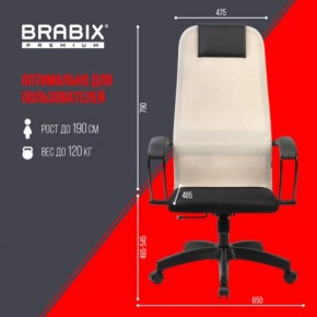 Кресло BRABIX PREMIUM "Ultimate EX-800" пластик, плотная двойная сетка Х2, черное/бежевое, 532916 в Югорске - yugorsk.ok-mebel.com | фото 6