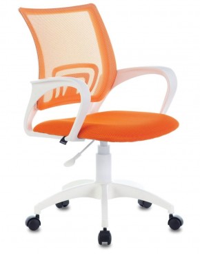 Кресло BRABIX "Fly MG-396W", пластик белый, сетка, оранжевое, 532401, MG-396W_532401 в Югорске - yugorsk.ok-mebel.com | фото