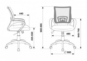 Кресло Бюрократ CH-695N/DG/TW-11 серый TW-04 черный TW-11 в Югорске - yugorsk.ok-mebel.com | фото 4