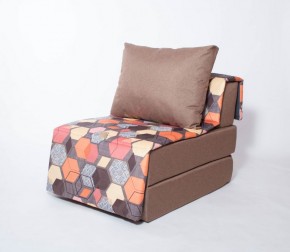 Кресло-кровать бескаркасное Харви (коричневый-геометрия браун) в Югорске - yugorsk.ok-mebel.com | фото 1
