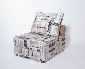 Кресло-кровать-пуф бескаркасное Прайм (Газета) в Югорске - yugorsk.ok-mebel.com | фото