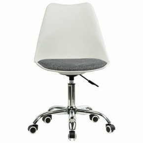 Кресло стул BRABIX "Eames MG-310 CH", хром, пластик белый, ткань серая, 532924 в Югорске - yugorsk.ok-mebel.com | фото