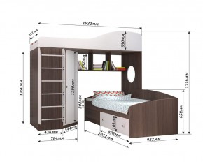 Кровать-чердак Кадет 2 с металлической лестницей в Югорске - yugorsk.ok-mebel.com | фото 2